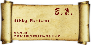 Bikky Mariann névjegykártya