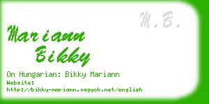 mariann bikky business card